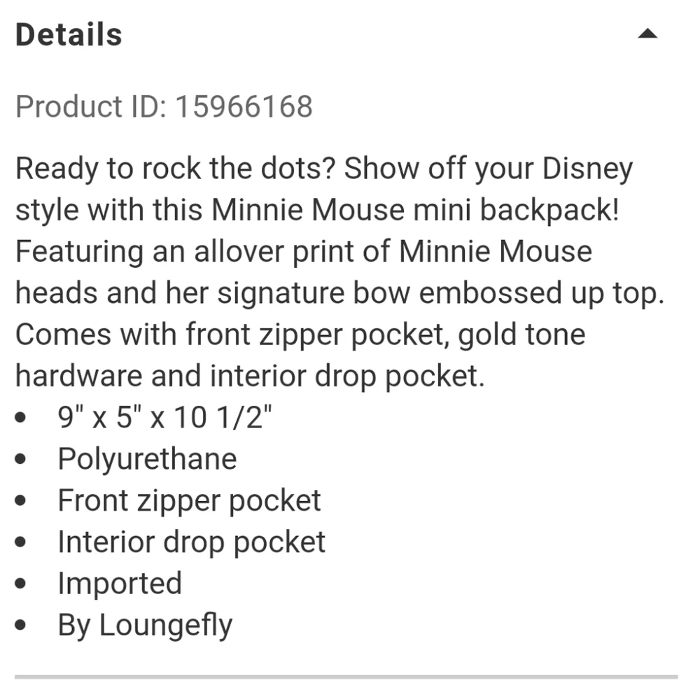 Loungefly Minnie Polkabows mini backpack and cardholder